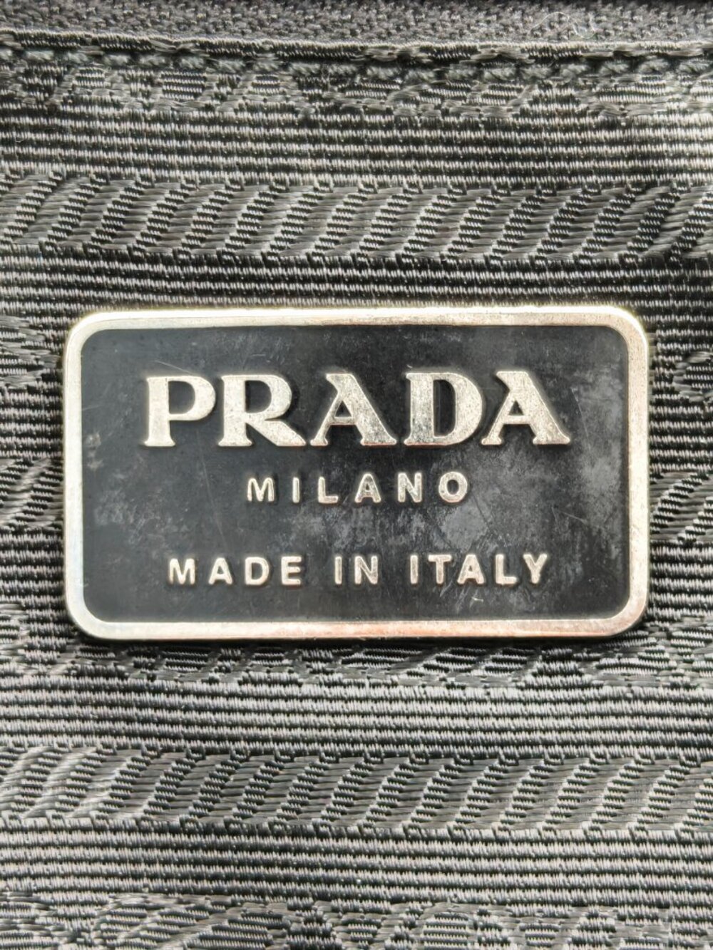 Prada Vintage Black Tessuto Nylon Shoulder Bag Chain Strap Flap Bag - Picture 12 of 13